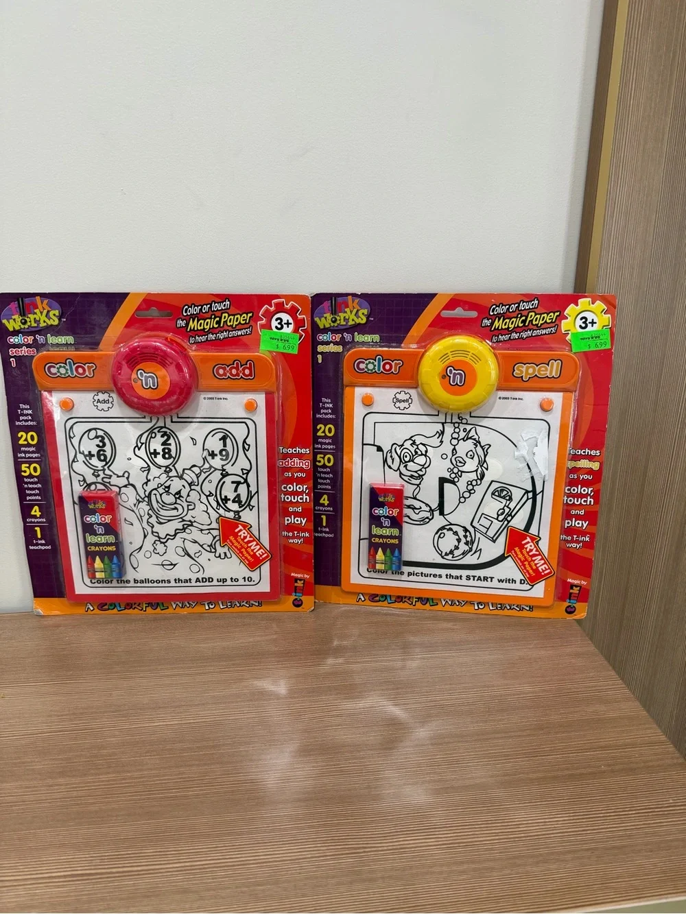 2 VTG Y2k T-Ink Works Color 'n Learn Series 1 Interactive Toy Set Add Spell NEW